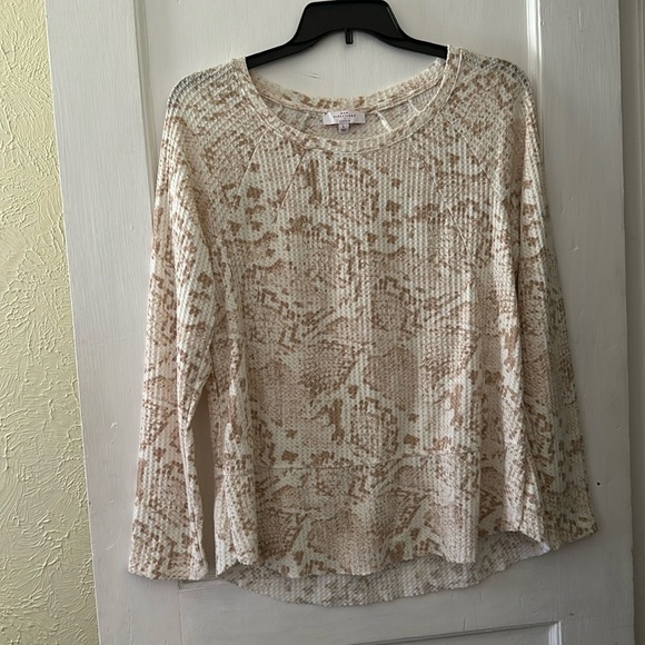 New Directions Studio Snake Animal Print Lightweight Crew Neck Sweater Top - Picture 1 of 6